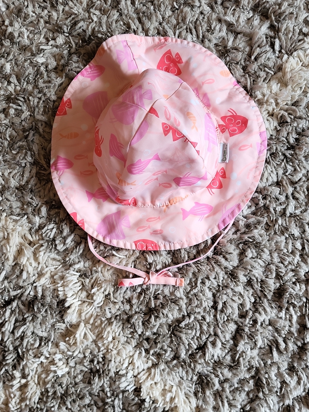 Pink Fish Print Sun Hat for Kids - Lightweight Bucket Hat